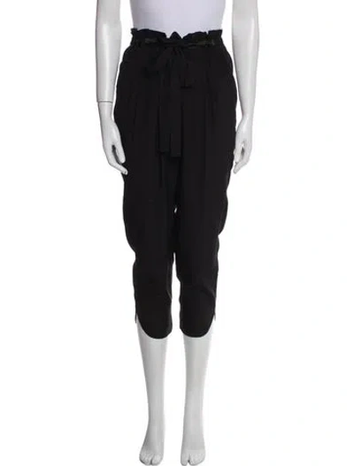 Pre-owned Ramy Brook Silk Straight Leg Pants In Black