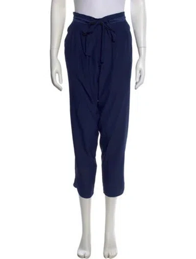 Pre-owned Ramy Brook Silk Straight Leg Pants In Blue