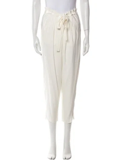 Pre-owned Ramy Brook Silk Straight Leg Pants In Neutral