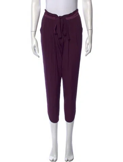 Pre-owned Ramy Brook Silk Straight Leg Pants In Purple
