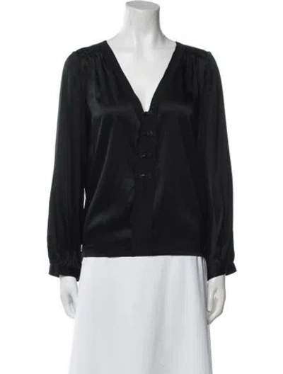 Pre-owned Ramy Brook Silk V-neck Blouse In Multi