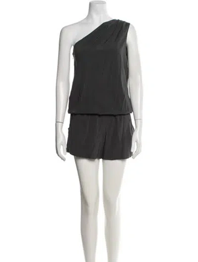 Pre-owned Ramy Brook Silk V-neck Romper In Gray