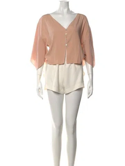 Pre-owned Ramy Brook Silk V-neck Romper In Multicolor