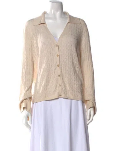 Pre-owned Ramy Brook Silk V-neck Sweater W/ Tags In Neutral