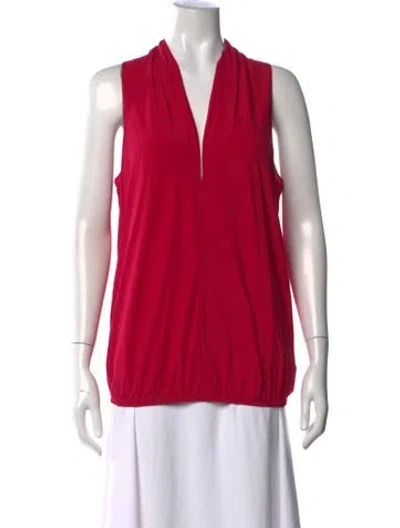 Pre-owned Ramy Brook Silk V-neck Top In Pink