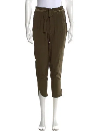 Pre-owned Ramy Brook Silk Wide Leg Pants In Green