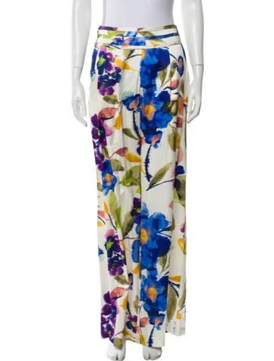 Pre-owned Ramy Brook Silk Wide Leg Pants In Multi