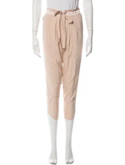 Pre-owned Ramy Brook Silk Wide Leg Pants In Neutrals/pink