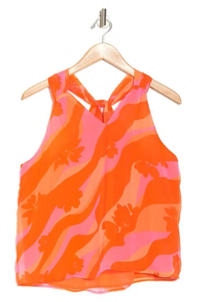 Ramy Brook Skylar Floral Halter Top In Orange