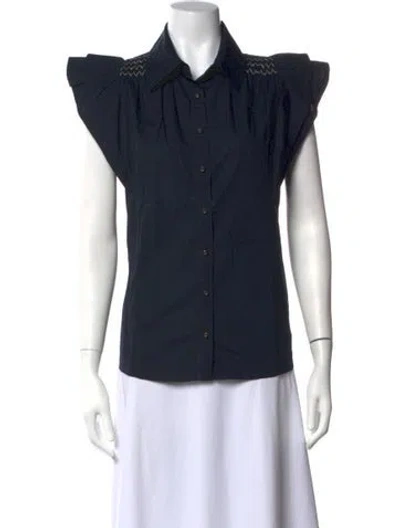 Pre-owned Ramy Brook Sleeveless Blouse In Blue