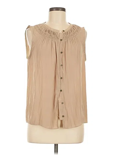 Pre-owned Ramy Brook Sleeveless Blouse In Tan