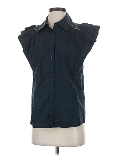 Pre-owned Ramy Brook Sleeveless Button Down Shirt In Black