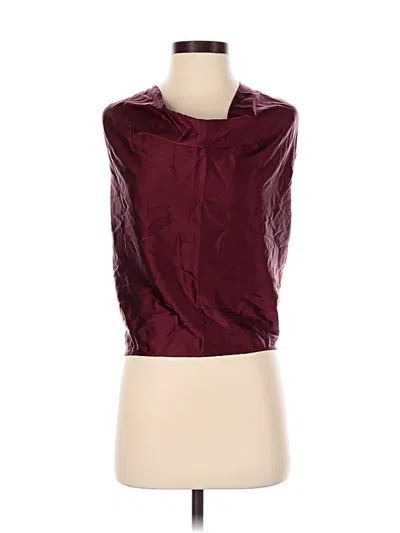 Pre-owned Ramy Brook Sleeveless Silk Top Burgundy Cowl Neck Tops