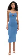 Ramy Brook Sloan Sculpted U-neck Rib Midi Dress In Blue
