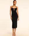 Ramy Brook Sloan Plunging Ribbed Knit Midi Dress In Black