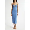 Ramy Brook Sloan Sculpted U-neck Rib Midi Dress In Blue
