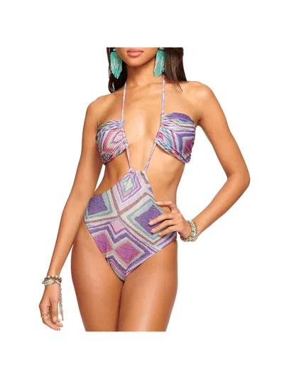 Ramy Brook Sofia Metallic 1pc Womens Metallic Nylon One-piece Swimsuit In Multi