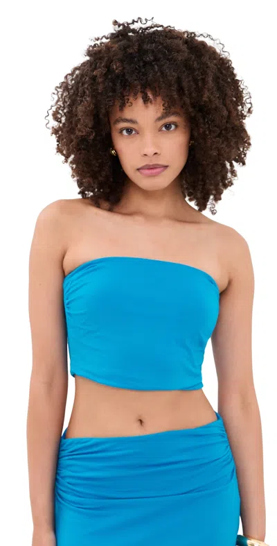 RAMY BROOK SOLID RAYA TOP AEGEAN BLUE