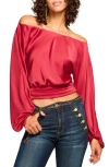 Ramy Brook Sonja Off-the-shoulder Top In Ruby