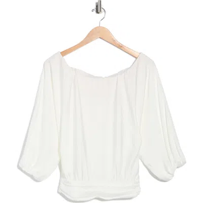 Ramy Brook Sonja Off The Shoulder Long Sleeve Cropped Top In White