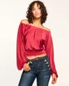 Ramy Brook Sonja Off-the-shoulder Top In Ruby