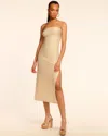Ramy Brook Sparkle Scalloped Nava Strapless Coverup Midi Dress In Neutral