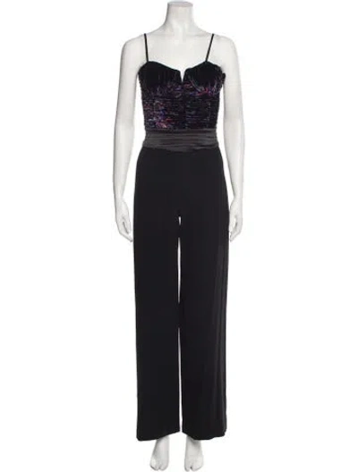 Pre-owned Ramy Brook Square Neckline Jumpsuit In Black
