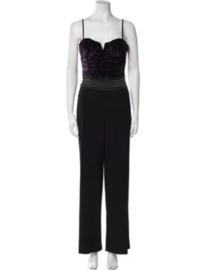 Pre-owned Ramy Brook Square Neckline Jumpsuit In Black