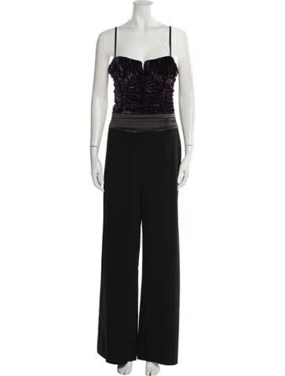 Pre-owned Ramy Brook Square Neckline Jumpsuit In Black