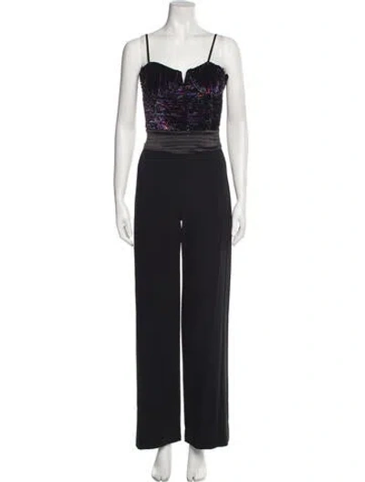 Pre-owned Ramy Brook Square Neckline Jumpsuit In Black