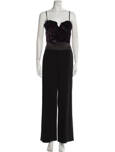 Pre-owned Ramy Brook Square Neckline Jumpsuit In Black