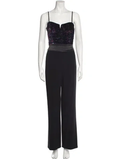Pre-owned Ramy Brook Square Neckline Jumpsuit In Black