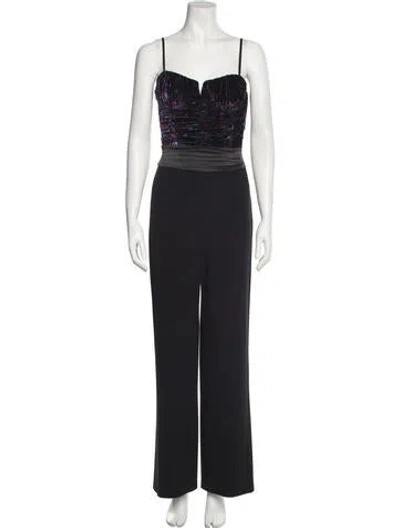 Pre-owned Ramy Brook Square Neckline Jumpsuit In Black