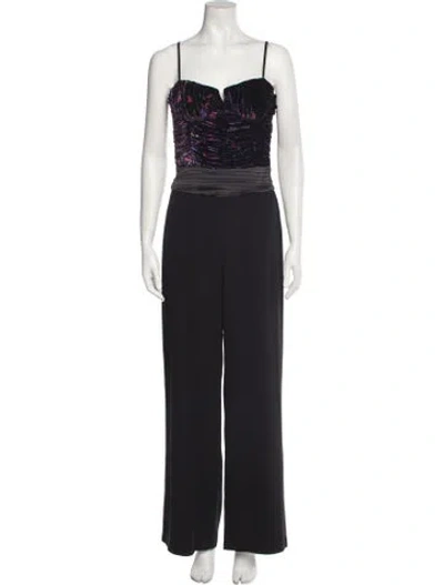Pre-owned Ramy Brook Square Neckline Jumpsuit In Black
