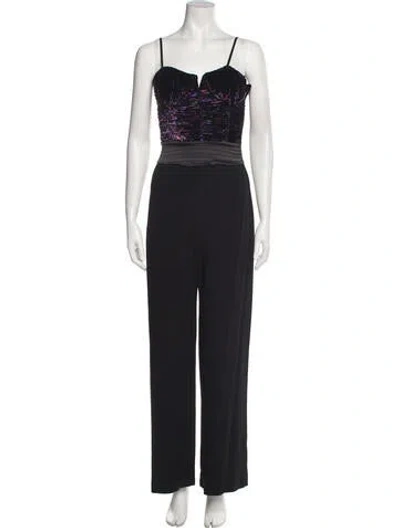 Pre-owned Ramy Brook Square Neckline Jumpsuit In Black