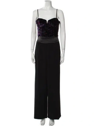 Pre-owned Ramy Brook Square Neckline Jumpsuit In Black