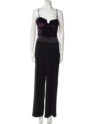 Pre-owned Ramy Brook Square Neckline Jumpsuit In Black