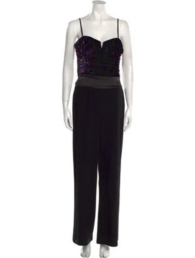 Pre-owned Ramy Brook Square Neckline Jumpsuit In Black
