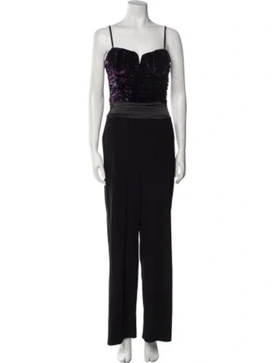 Pre-owned Ramy Brook Square Neckline Jumpsuit In Black