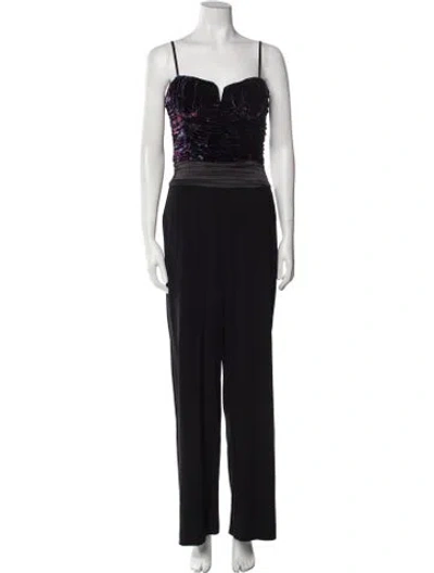 Pre-owned Ramy Brook Square Neckline Jumpsuit In Black