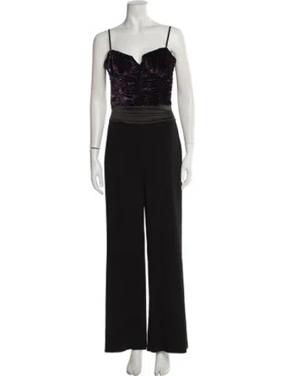 Pre-owned Ramy Brook Square Neckline Jumpsuit In Black