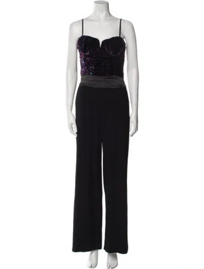 Pre-owned Ramy Brook Square Neckline Jumpsuit In Black