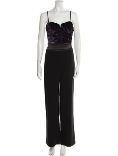 Pre-owned Ramy Brook Square Neckline Jumpsuit In Black