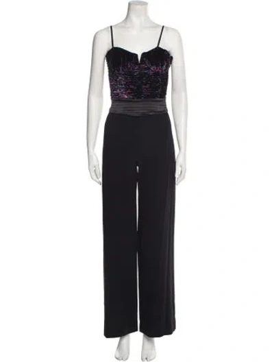 Pre-owned Ramy Brook Square Neckline Jumpsuit In Black
