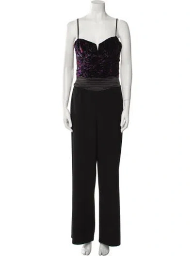 Pre-owned Ramy Brook Square Neckline Jumpsuit In Black