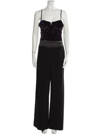 Pre-owned Ramy Brook Square Neckline Jumpsuit In Black