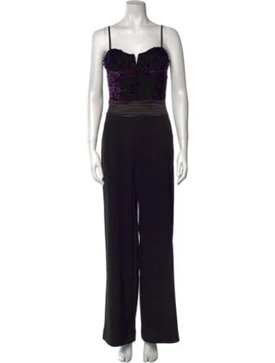 Pre-owned Ramy Brook Square Neckline Jumpsuit In Black