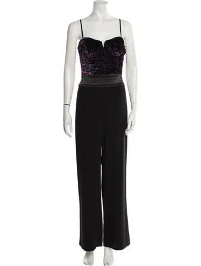 Pre-owned Ramy Brook Square Neckline Jumpsuit In Black