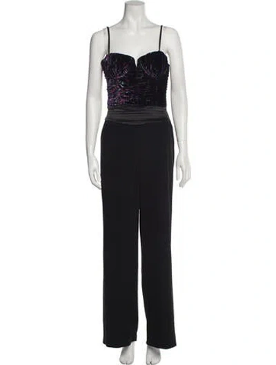 Pre-owned Ramy Brook Square Neckline Jumpsuit In Black