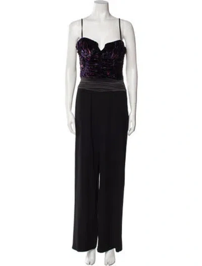Pre-owned Ramy Brook Square Neckline Jumpsuit In Black